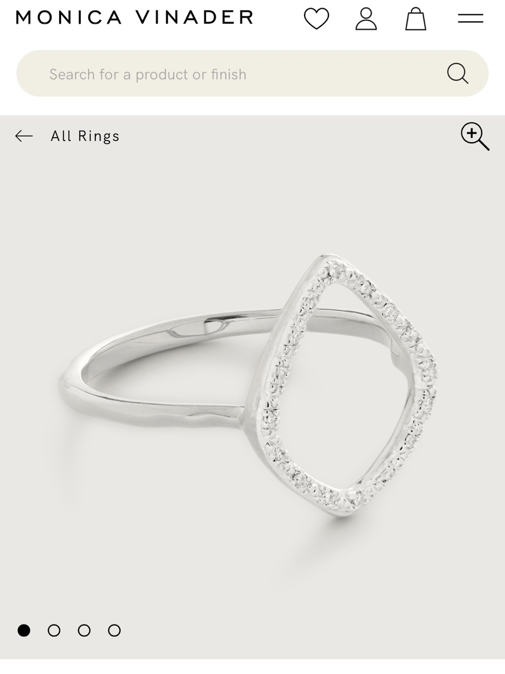 MONICA VINADER Riva Kite Ring in Sterling Silver
